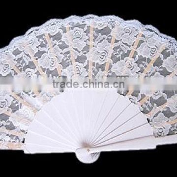 White lace wedding fans