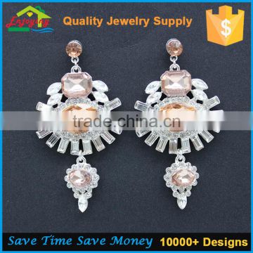 Cheap Stainless Steel Jewelry Main Material and Glass Main Stone Stud Earrings