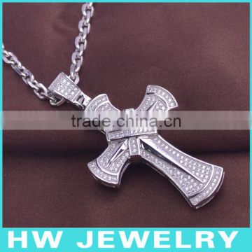 HWMCP1317 micro pave setting cross pendant jewelry