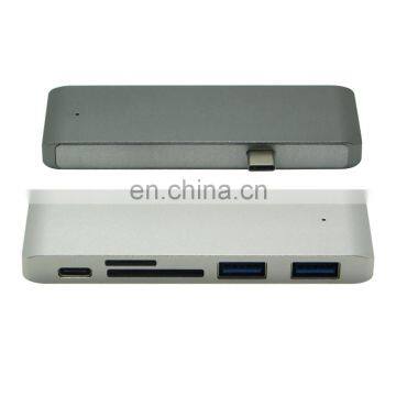 5 in 1 USB C Hub 3.0 Type C Adapter Charging Data Sync Card Reader for MacBook Pro
