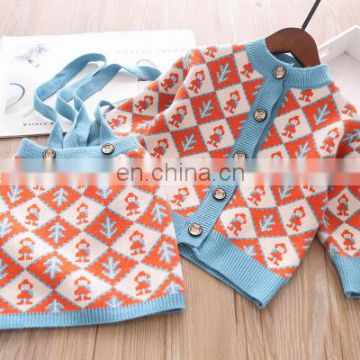 Sweater suit skirt 2020 autumn and winter new foreign fashion children's clothing, big children's fashion spring and autumn