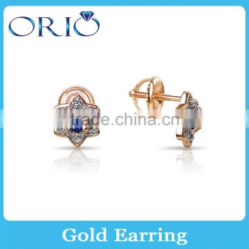 Gold Earrings 9k CZ