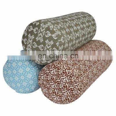 Popular Selling Meditation Product Buckwheat Filled Cylindrical Yoga Bolster With Gift Packing Accepted