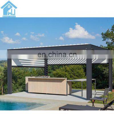 Motorized Opening Close Patio Louvered Roof Aluminum Pergola Modern Outdoor Aluminium Alloy 6063-T5 All-season New Year's Party