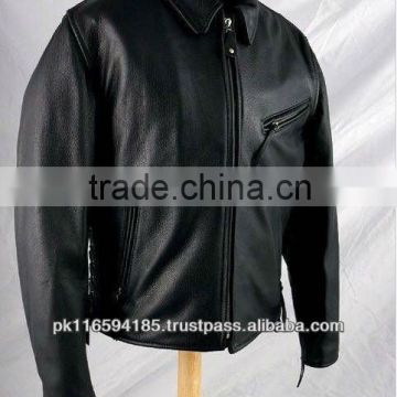Winter Finished Cow Hide Genuine Leather Jacket for Men