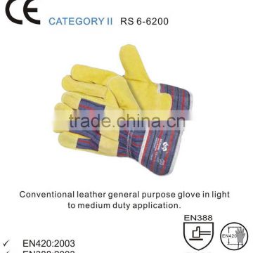 RS SAFETY Pig split leather working Hand gloves manufacturers in china for work glove EN388