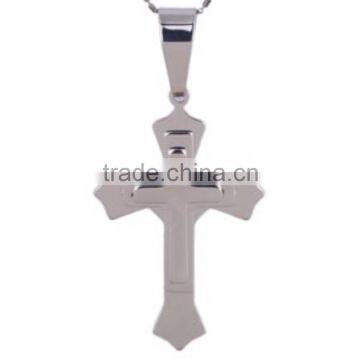 shiny polish stainless steel charm cross pendants for Gift