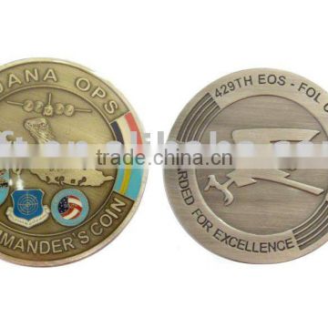 Metal military coin with custom design