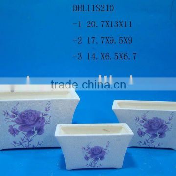 Ceramic crackleware flower pot