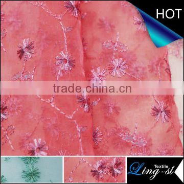 China new Embroidery Organza Fabric for 2014 Fashion