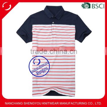 Custom striped t-shirt wholesale polo shirt