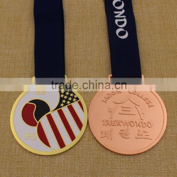 Custom fashion design enamel taekwondo medal