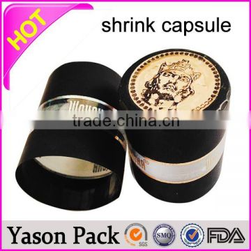 Yason heat shrink bottle capsules aluminum foil spout cap pouches with handle pvc wine bottle heat shrink capsule