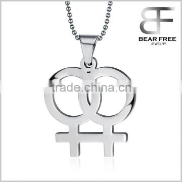 Gay & Lesbian LGBT Pride Stainless Steel Fashion Lesbian's Pride Pendant Necklace