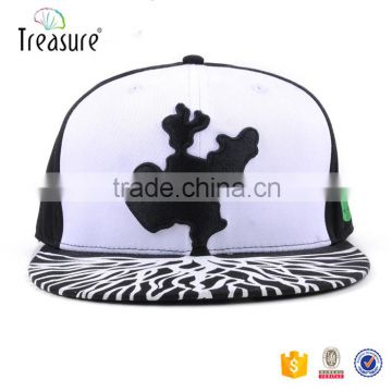 high quality printing funny flat brim 3d embroidery cap and hats