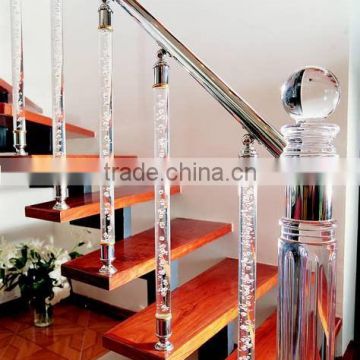 Modern Fashion Clear Crystal Stone Roman Pillar Glass Decoration Stairing