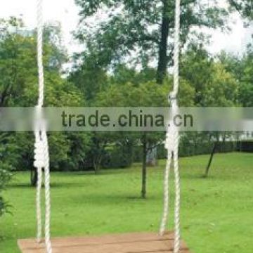 wooden patio swing with PE rope