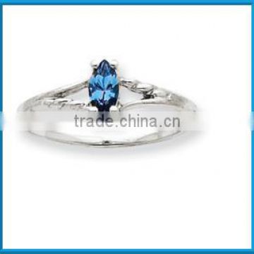 Factory price silver high polished blue topaz diamonds rings price