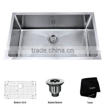 Handmade Undermount Deep Single Bowl Stainless Steel Kitchen Sink With cUPC Certificate