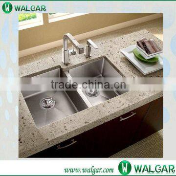 Popular shape double hand made bowl stainless steel kitchen sink