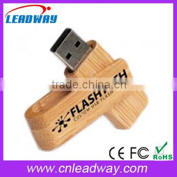 2016 Best wooden promotion items, Bamboo swivel usb stick 512MB-64GB