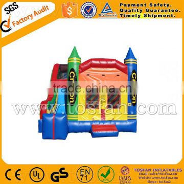 inflatable crayon combo castle slide for kids A3060