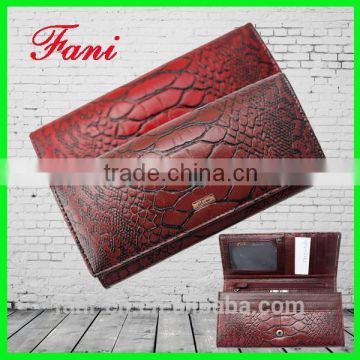 Python snakeskin PU leather wallet with fashion appearance for ladies or young girls