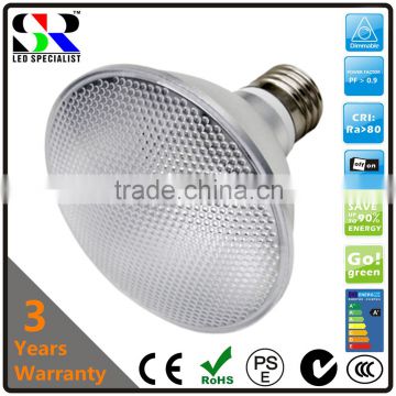 par30 E26 E27 wide angle frosted diffused milky pc cover waterproof IP65 led dimmable par30 spot bulb light