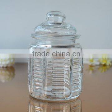 Storage glass jars with glass lid different style
