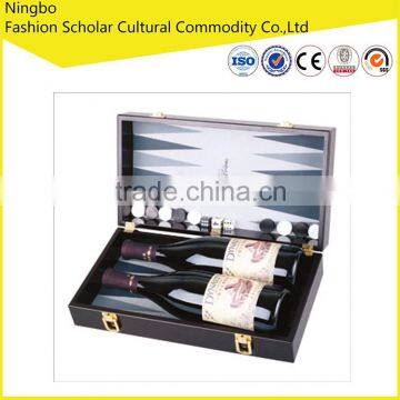 factory customized luxury mahogany wine box with stools