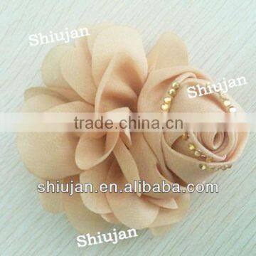 Chiffon/Satin/Organza/Silk Fabric Flower with crystal