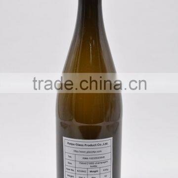 Fancy 750ml sparking wine glass bottles