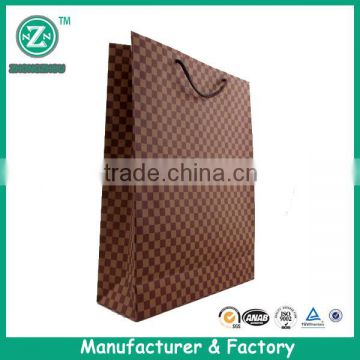 High quality Grid pattern design recycled paper bag