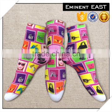 Customized 360 degree seamless digital printed speciall pattern soft comfort cotton children or lady socks
