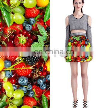 Digital Rayon Customer Fabric Printing 60*60 90*88 Fruit