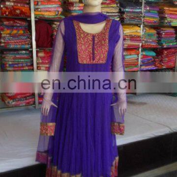 Anarkali stone work Suit Indian Pakistani Designer Party Wear Blue Salwar Kameez