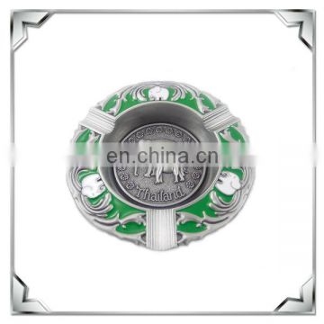 Thailand decorative round shaped metal souvenir ashtray