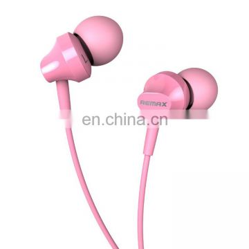 Remax cheap colorful RM-501 in-ear wired earphones with Mic for smartphone