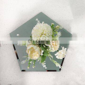 pentagon wedding table centerpieces mirror with beveled