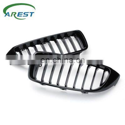 2Pcs Matte Gloss Black Car Front Grill Grille Mesh Net Trim Strip Cover For BMW 4 Series F32 F33 F36 F82 2013 2014 up
