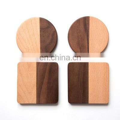 Drink Coasters OEM Tea Cup Mat,personalized Custom Cup Mats Coasters Walnut Beech Wood Hot Sale Customized Perfect for Party
