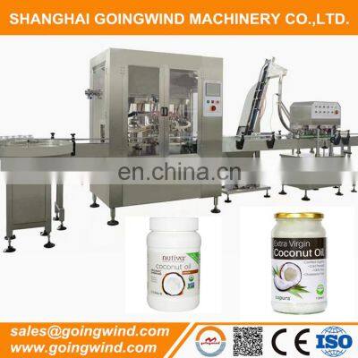 Automatic coconut oil packing machine auto coconut oil jar bottle filling and capping machinery cheap price for sale