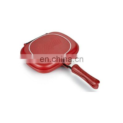 Aluminum double sided grill pan non stick