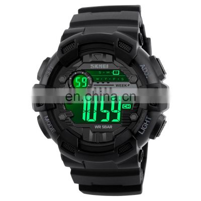OEM watch brand Skmei 1243 trend jam tangan black digital led display custom logo relojes men wristwatches