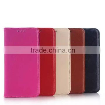 Wholesale for galaxy s6 Mobile Phone Accessories, Crazy Horse Texture Leather Cover Case for galaxy s6 with 2 Card Slots