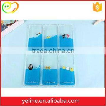 Dynamic liquid water transparent cartoon style phone case for Iphone 6 plus