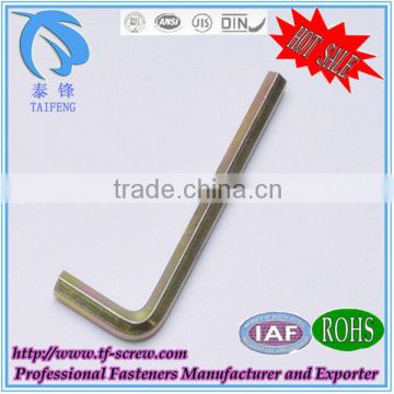yellow zinc plated hex head wrench with fasteners