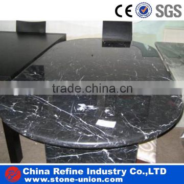 High Quality Indoor Stone Natural Polished Black Marble Dining Table