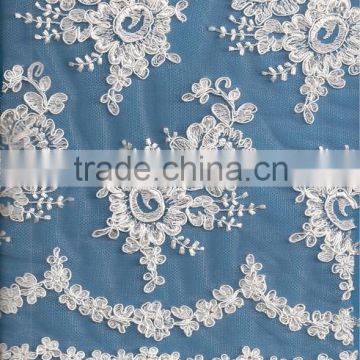 High-end nylon embroidery lace fabric for wedding dress