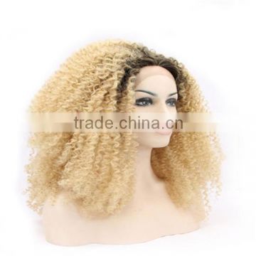 Mongolian kinky curly hair full lace wig for black women
